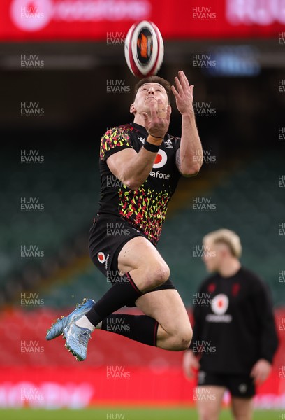 200226 - Wales Captain’s run - Gabriel Hamer-Webb of Wales during Captain’s run ahead of their Six Nations match against Scotland