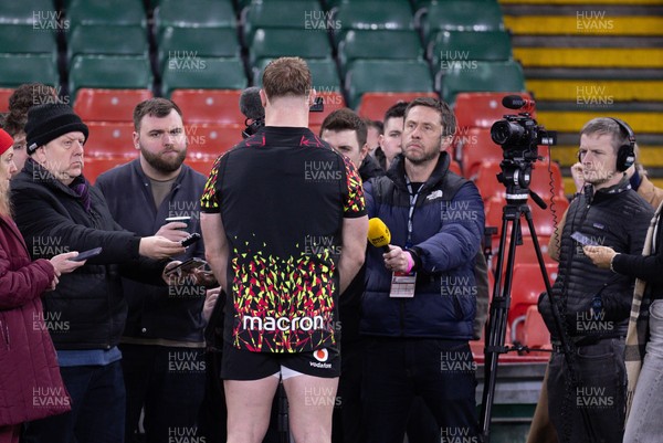 200226 - Wales Captain’s run - Dewi Lake of Wales speaks to media during Captain’s run ahead of their Six Nations match against Scotland