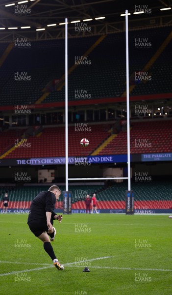 200226 - Wales Captain’s run - Sam Costelow of Wales during Captain’s run ahead of their Six Nations match against Scotland