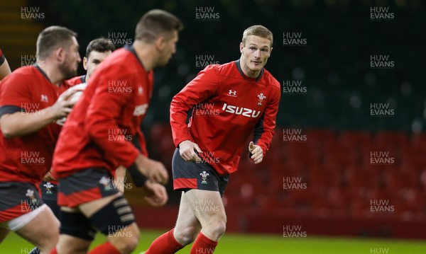 291119 - Wales Captains Run, Principality Stadium -  Johnny McNicholl of Wales during Captains Run ahead of their match against the Barbarians