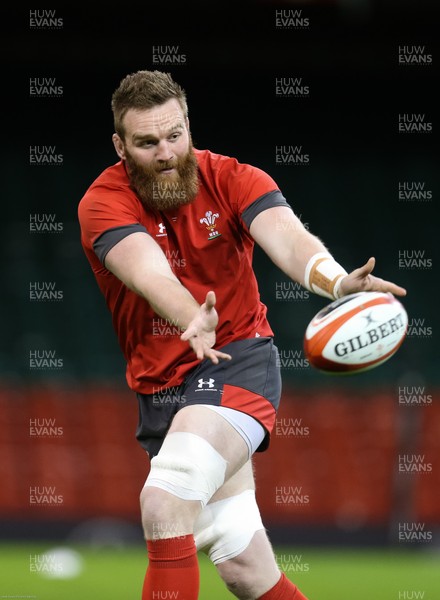310120 - Wales Captain's Run, Principality Stadium - Jake Ball of Wales during training ahead of the opening Guinness Six Nations match against Italy