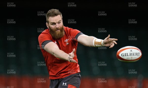 310120 - Wales Captain's Run, Principality Stadium - Jake Ball of Wales during training ahead of the opening Guinness Six Nations match against Italy