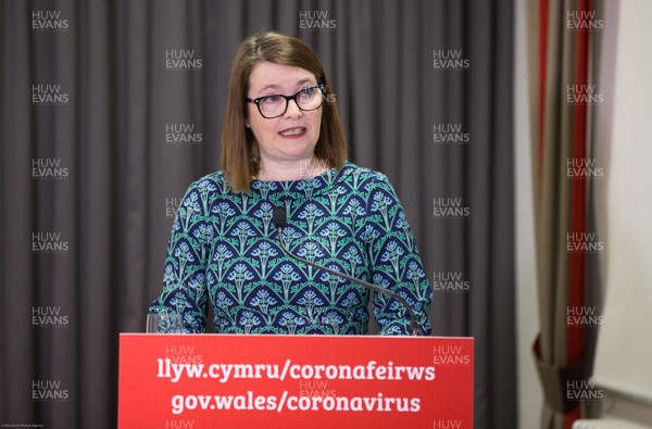 050221 - Welsh Government Coronavirus Briefing - Wales Education Minister Kirsty Williams speaks to the media during the Welsh Government COVID-19 briefing