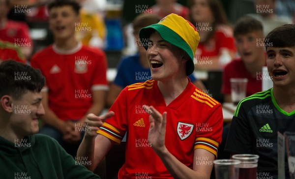 160621 - Wales Fanzone at Vale Sports, Cardiff - Wales fans react during the Turkey v Wales Euro 2020 match