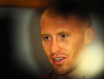 27.08.09 - Wales Football James Collins speaks to the media ahead of his sides match against Russia on Wednesday (9th) 