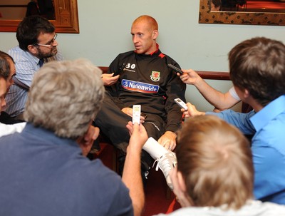 27.08.09 - Wales Football James Collins speaks to the media ahead of his sides match against Russia on Wednesday (9th) 