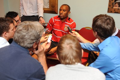 27.08.09 - Wales Football Danny Gabbidon speaks to the media ahead of his sides match against Russia on Wednesday (9th) 