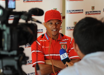 27.08.09 - Wales Football Rob Earnshaw speaks to the media ahead of his sides match against Russia on Wednesday (9th) 