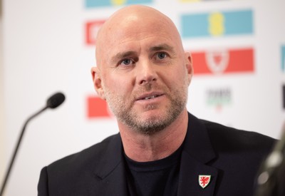 140323 - Wales Football Press Conference - Wales football manager Rob Page during a press conference to announced his squad of 24 players for Cymru’s opening UEFA EURO 2024 qualifiers away to Croatia and home to Latvia