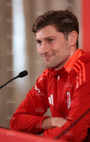 200324 - Wales Football Media Conference - Ben Davies during media conference ahead of Wales’  Euro 2024 qualifying play-off semi-final against Finland