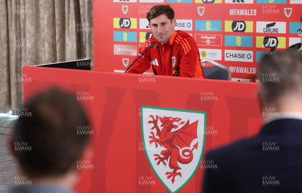 200324 - Wales Football Media Conference - Ben Davies during media conference ahead of Wales’  Euro 2024 qualifying play-off semi-final against Finland
