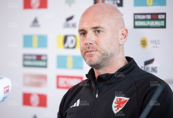 270323 - Wales Football Media Conference - Wales manager Rob Page speaks to media ahead of the Euro Qualifying match against Latvia