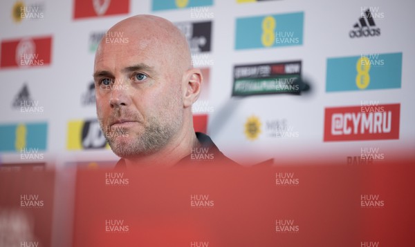 270323 - Wales Football Media Conference - Wales manager Rob Page speaks to media ahead of the Euro Qualifying match against Latvia