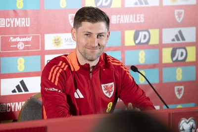 210325 - Wales Football Media Conference - Wales Captain, Ben Davies speaks to the press ahead of the upcoming 2026 World Cup Qualifier with Kazakhstan 