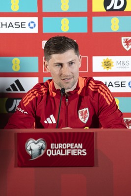 210325 - Wales Football Media Conference - Wales Captain, Ben Davies speaks to the press ahead of the upcoming 2026 World Cup Qualifier with Kazakhstan 