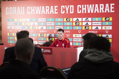 210325 - Wales Football Media Conference - Wales Captain, Ben Davies speaks to the press ahead of the upcoming 2026 World Cup Qualifier with Kazakhstan 