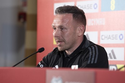 210325 - Wales Football Media Conference - Wales Manager, Craig Bellamy speaks to the press ahead of the upcoming 2026 World Cup Qualifier with Kazakhstan 