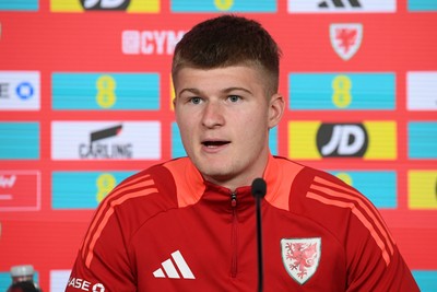 061025 - Wales Football Media Interviews - Jordan James of Wales speaks to the press ahead of his sides international friendly match against England