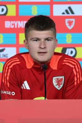 061025 - Wales Football Media Interviews - Jordan James of Wales speaks to the press ahead of his sides international friendly match against England