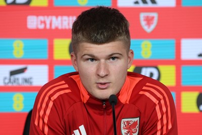 061025 - Wales Football Media Interviews - Jordan James of Wales speaks to the press ahead of his sides international friendly match against England