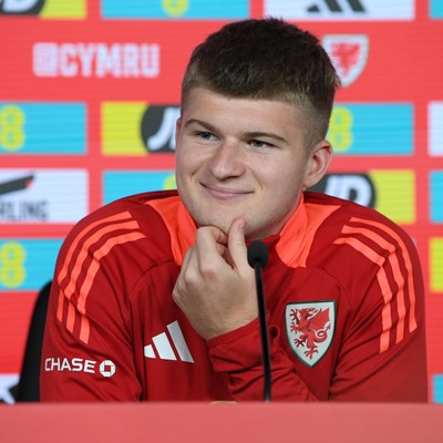 061025 - Wales Football Media Interviews - Jordan James of Wales speaks to the press ahead of his sides international friendly match against England