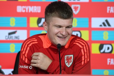 061025 - Wales Football Media Interviews - Jordan James of Wales speaks to the press ahead of his sides international friendly match against England
