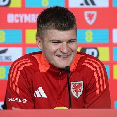 061025 - Wales Football Media Interviews - Jordan James of Wales speaks to the press ahead of his sides international friendly match against England