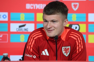 061025 - Wales Football Media Interviews - Jordan James of Wales speaks to the press ahead of his sides international friendly match against England