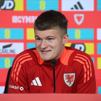 061025 - Wales Football Media Interviews - Jordan James of Wales speaks to the press ahead of his sides international friendly match against England