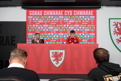 061025 - Wales Football Media Interviews - Jordan James of Wales speaks to the press ahead of his sides international friendly match against England