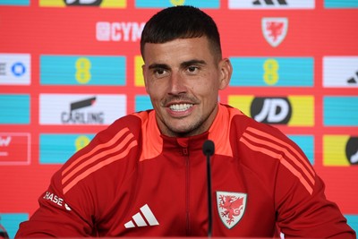 061025 - Wales Football Media Interviews - Karl Darlow of Wales speaks to the press ahead of his sides international friendly match against England