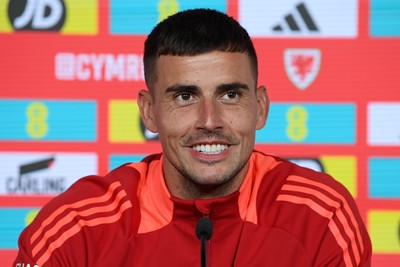 061025 - Wales Football Media Interviews - Karl Darlow of Wales speaks to the press ahead of his sides international friendly match against England