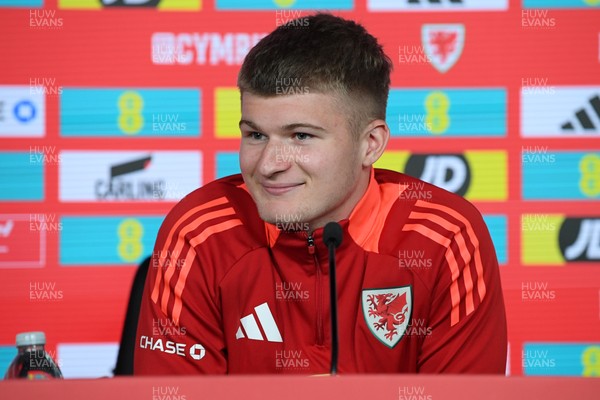 061025 - Wales Football Media Interviews - Jordan James of Wales speaks to the press ahead of his sides international friendly match against England