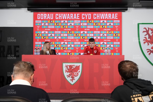 061025 - Wales Football Media Interviews - Jordan James of Wales speaks to the press ahead of his sides international friendly match against England