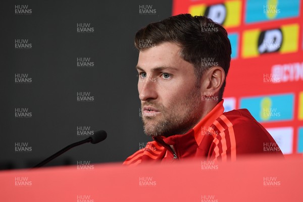 080925 - Wales Captain Ben Davies speaks in a press conference ahead of the upcoming friendly match against Canada