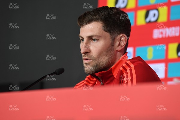 080925 - Wales Captain Ben Davies speaks in a press conference ahead of the upcoming friendly match against Canada