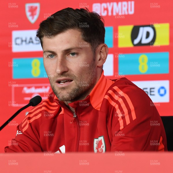 080925 - Wales Captain Ben Davies speaks in a press conference ahead of the upcoming friendly match against Canada