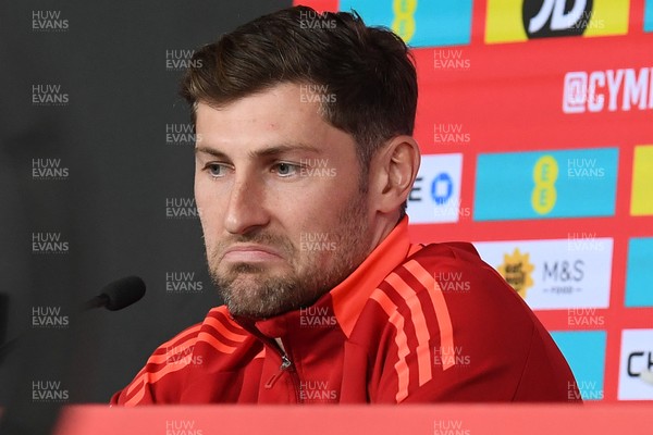 080925 - Wales Captain Ben Davies speaks in a press conference ahead of the upcoming friendly match against Canada