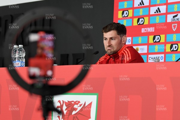 080925 - Wales Captain Ben Davies speaks in a press conference ahead of the upcoming friendly match against Canada