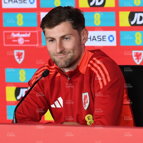 080925 - Wales Captain Ben Davies speaks in a press conference ahead of the upcoming friendly match against Canada