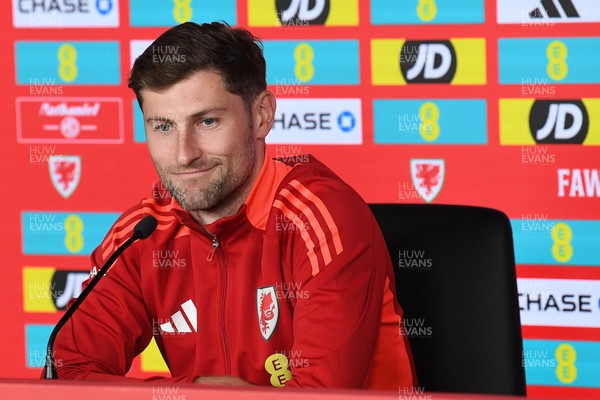 080925 - Wales Captain Ben Davies speaks in a press conference ahead of the upcoming friendly match against Canada