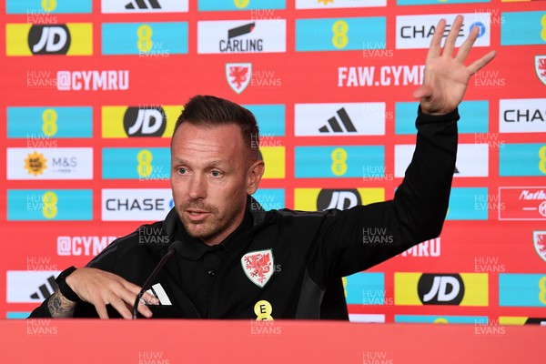080925 - Wales Manager Craig Bellamy speaks in a press conference ahead of the upcoming friendly match against Canada