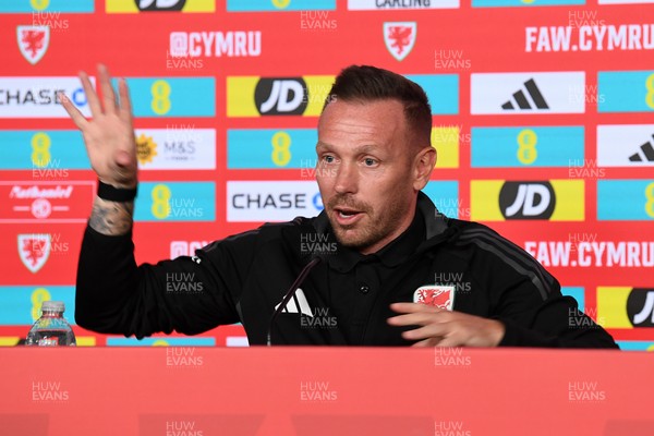 080925 - Wales Manager Craig Bellamy speaks in a press conference ahead of the upcoming friendly match against Canada