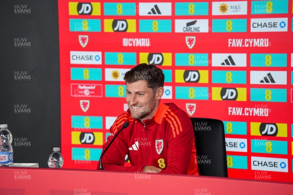 080925 - Wales Football Press Conference - Wales Captain, Ben Davies, talks to press during the press conference before the international friendly against Canada