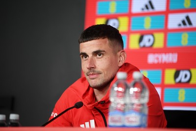 230326 - Wales Football Media Interviews - Karl Darlow of Wales speaks to the press ahead of the upcoming World Cup play off match against Bosnia-Herzegovina