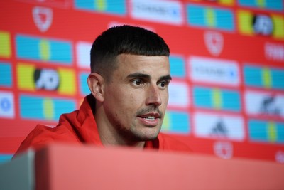 230326 - Wales Football Media Interviews - Karl Darlow of Wales speaks to the press ahead of the upcoming World Cup play off match against Bosnia-Herzegovina