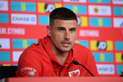 230326 - Wales Football Media Interviews - Karl Darlow of Wales speaks to the press ahead of the upcoming World Cup play off match against Bosnia-Herzegovina