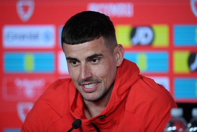 230326 - Wales Football Media Interviews - Karl Darlow of Wales speaks to the press ahead of the upcoming World Cup play off match against Bosnia-Herzegovina