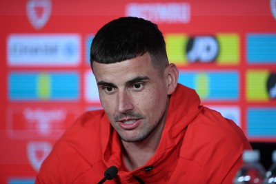 230326 - Wales Football Media Interviews - Karl Darlow of Wales speaks to the press ahead of the upcoming World Cup play off match against Bosnia-Herzegovina