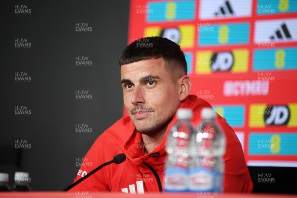 230326 - Wales Football Media Interviews - Karl Darlow of Wales speaks to the press ahead of the upcoming World Cup play off match against Bosnia-Herzegovina